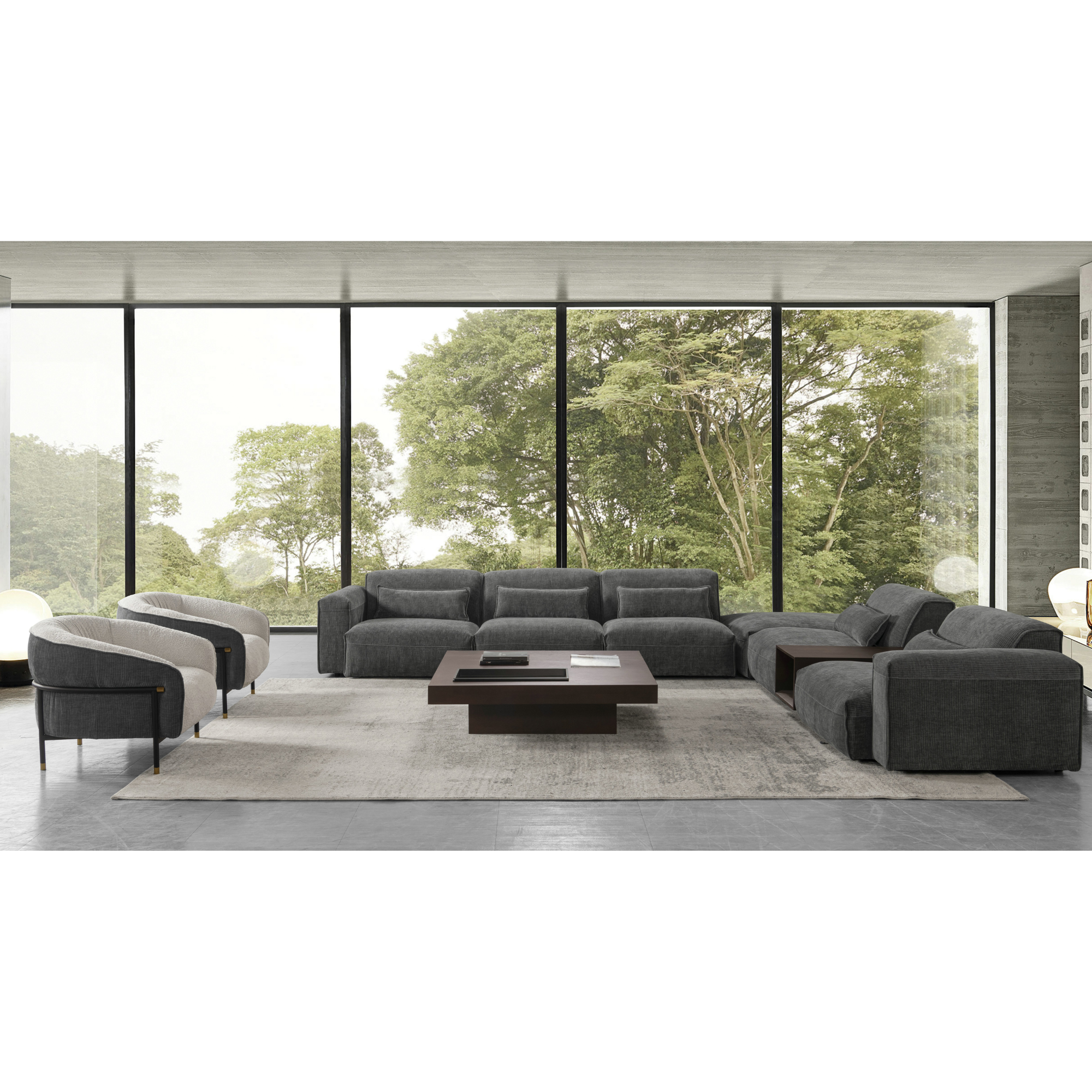 AlDana black armless seater