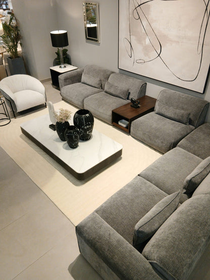 AlDana black rights arm facing seater