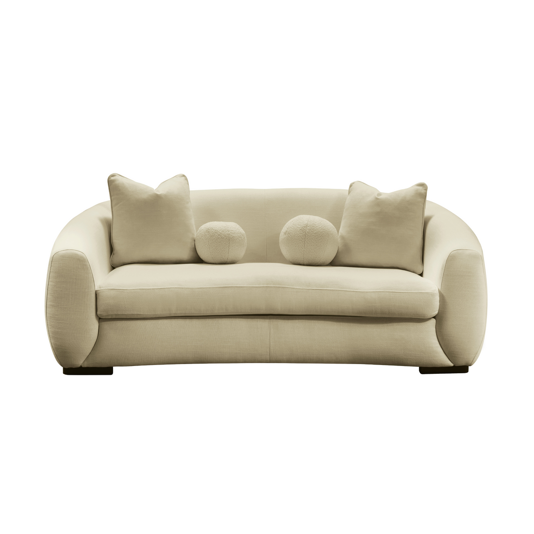 Boucle beige leather sofa