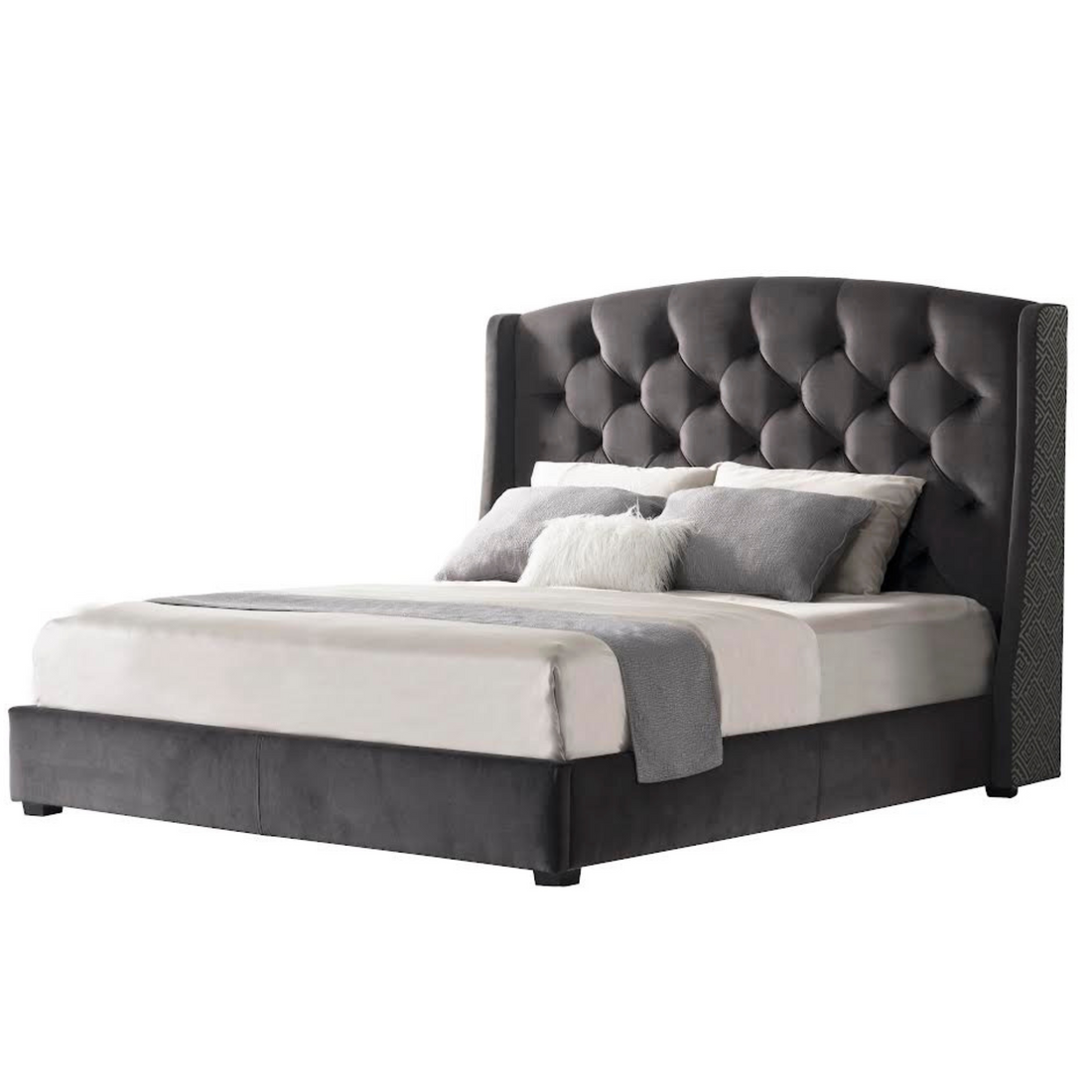 Ashy Upholstered (Queen/King) Bed