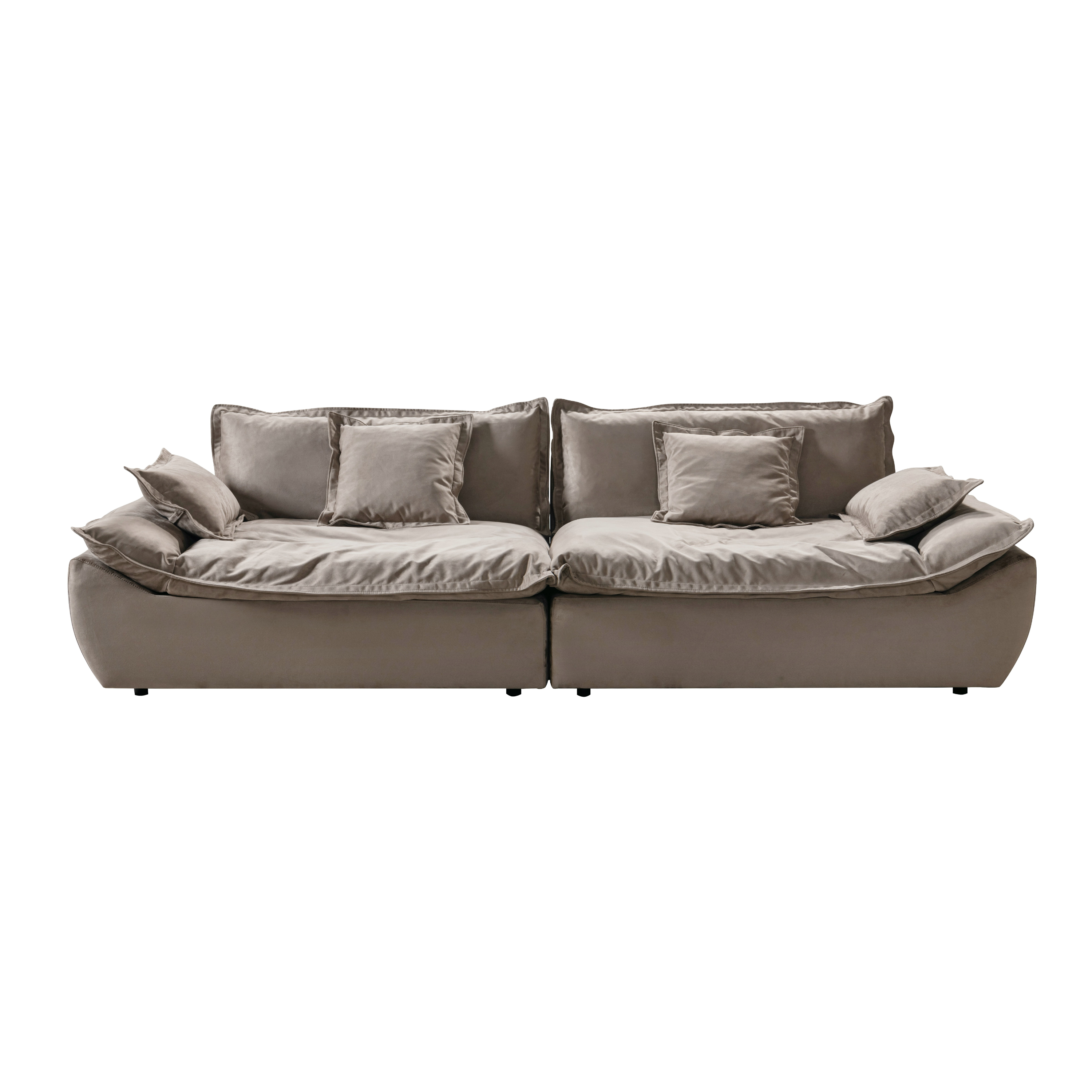 Plush Perfection Taupe 4 Seater Sectional W280