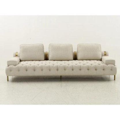 Tufting Beige 4-Seater Sofa (280cm)