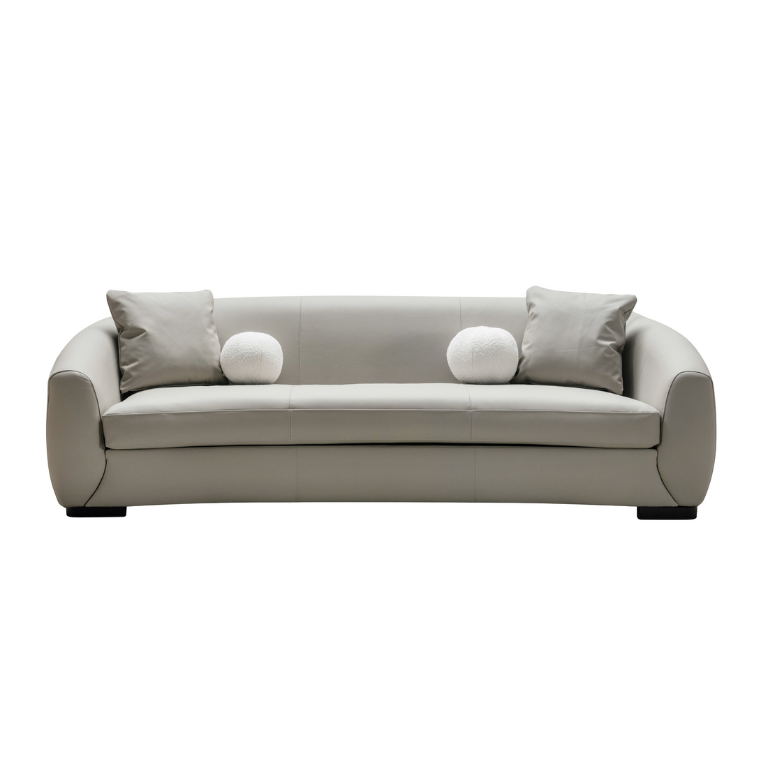 Boucle beige leather sofa