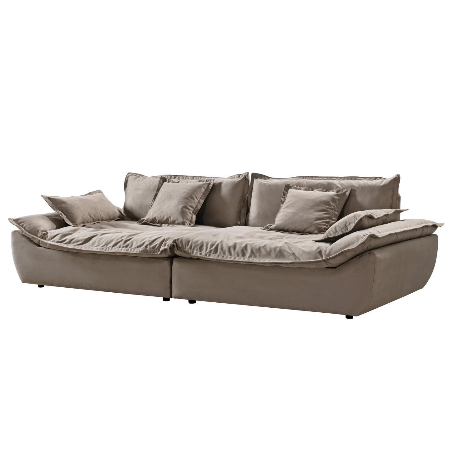 Plush Perfection Taupe 4 Seater Sectional W280