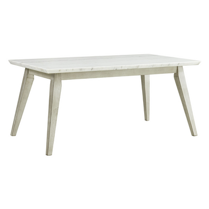 Bette Dining Table W/White Marble Top In White E