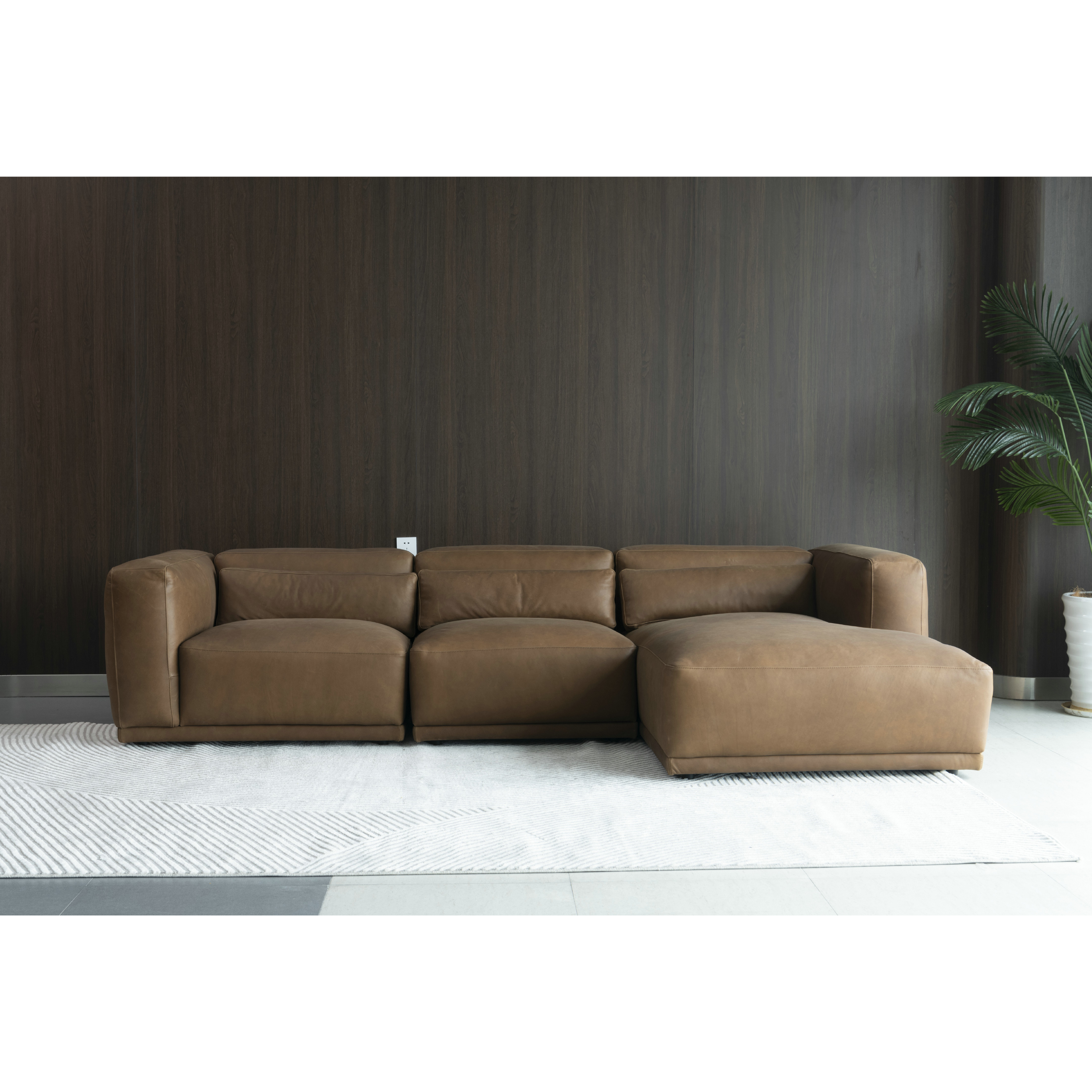 Sleek Serenity Caramel Sectional W304