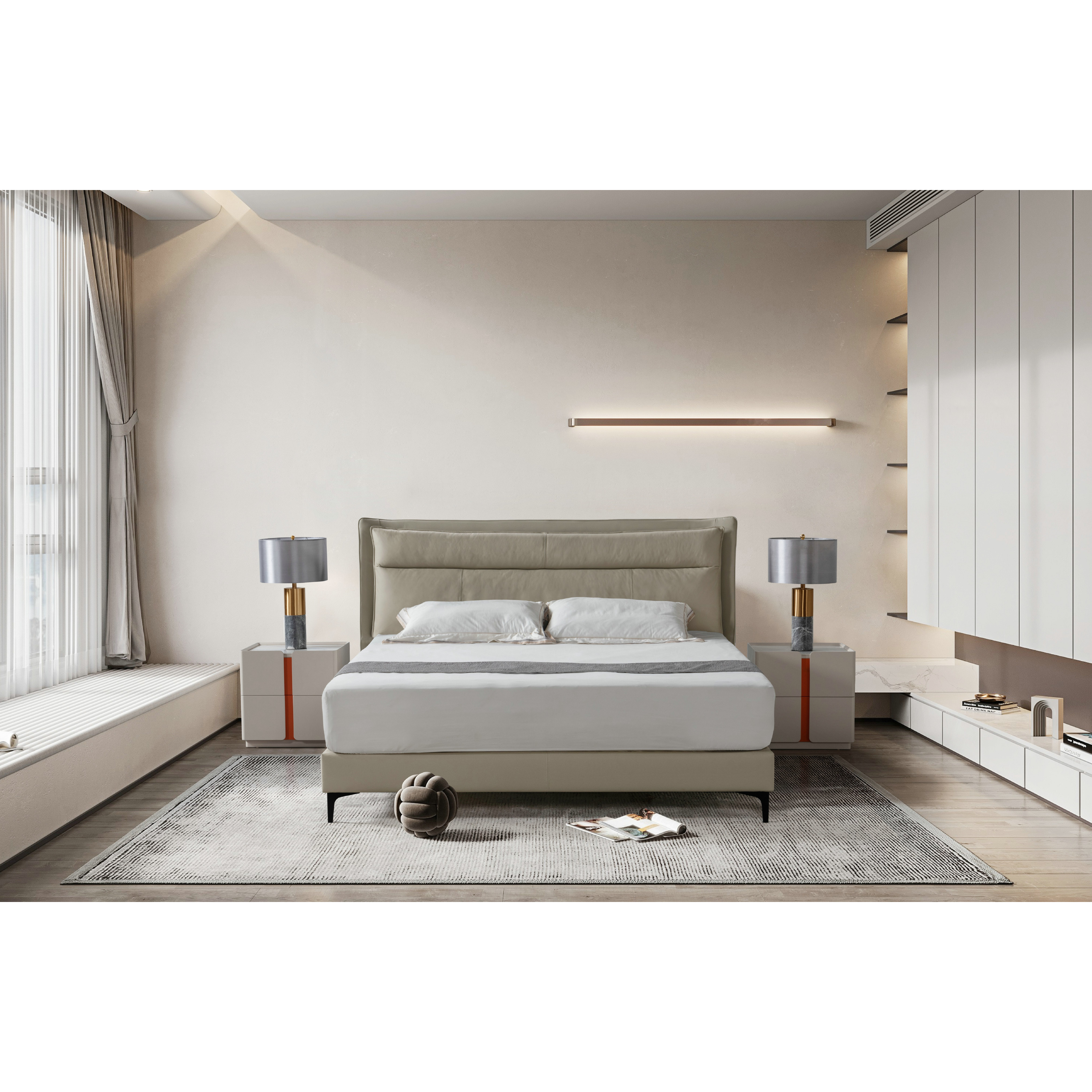 Bedtime Bliss Beige King Bed (King/Queen)