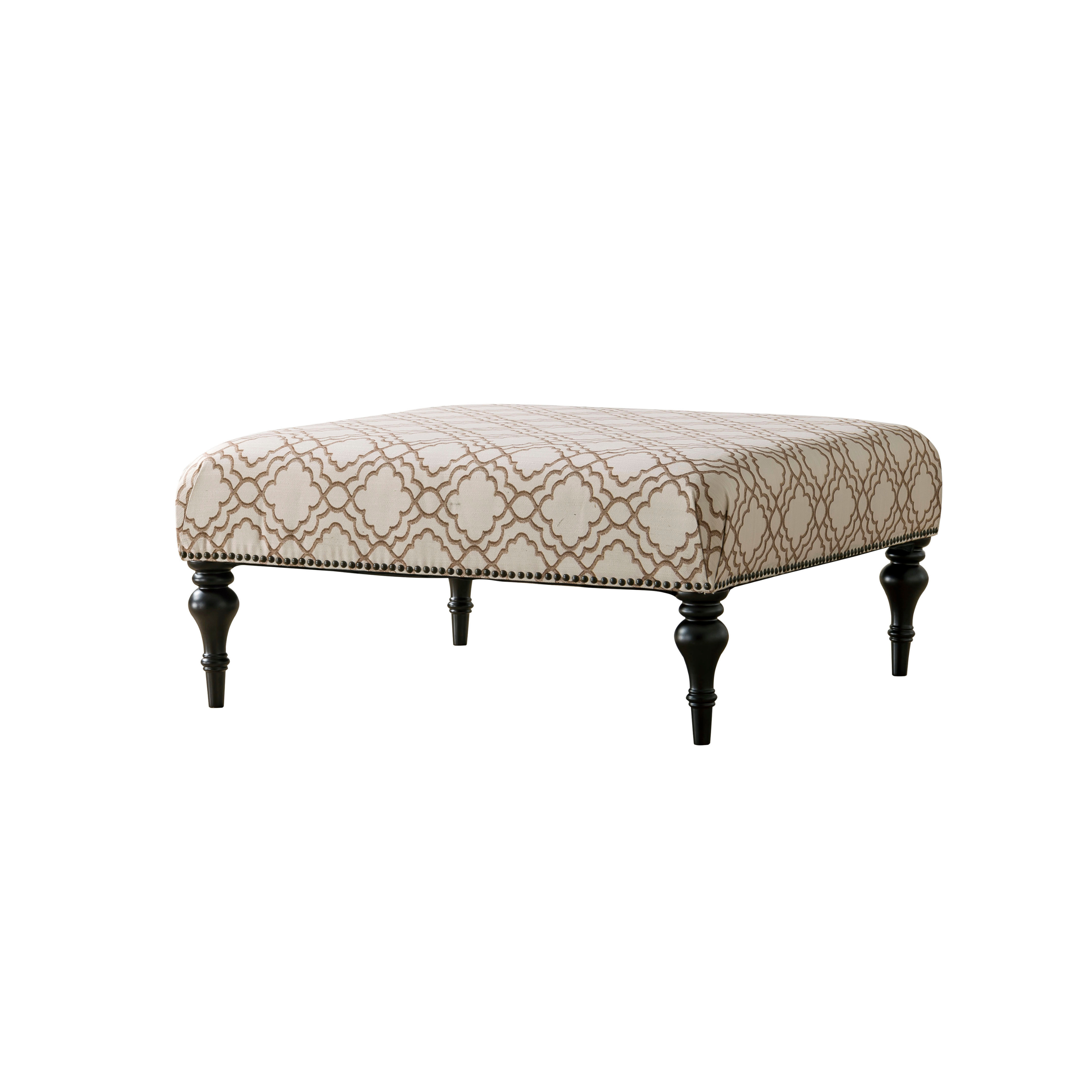 Classic Beige Patterned Ottoman