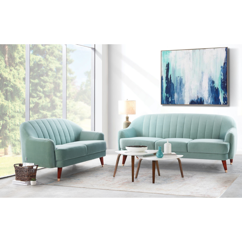 Warwick Warmth Light Blue Loveseat (6645528428640)