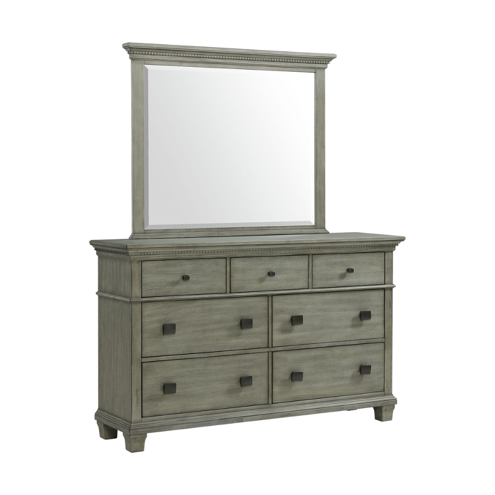 Crawford Dresser & Mirror Set Grey (8785090871617)