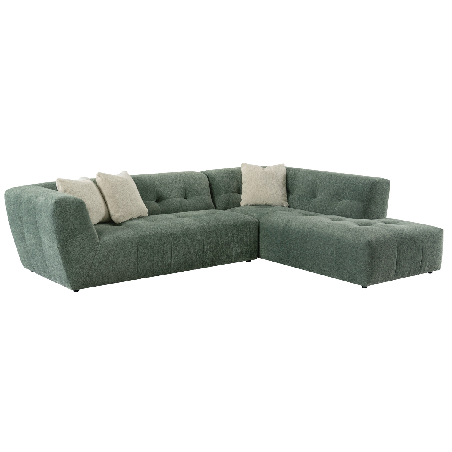 Leo Green Right Arm Facing Chaise