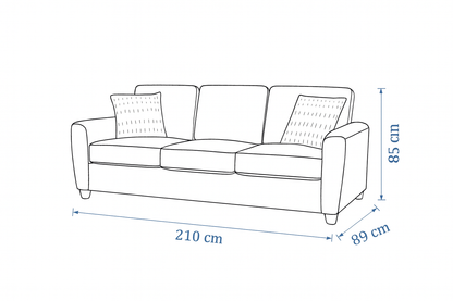 Confa Beige Living Room Set (Sofa + 2 Loveseat)