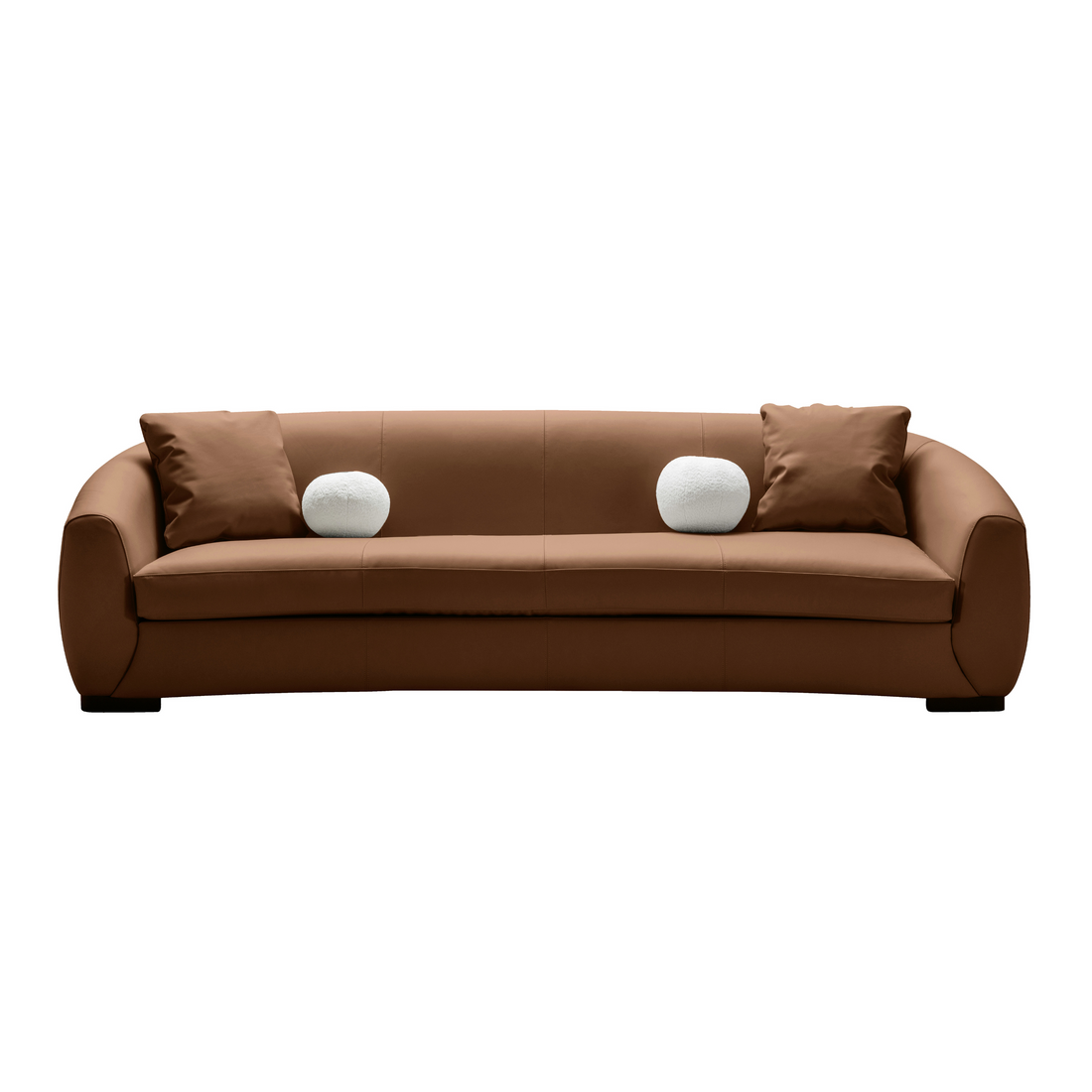 Boucle brown leather 4 seater sofa