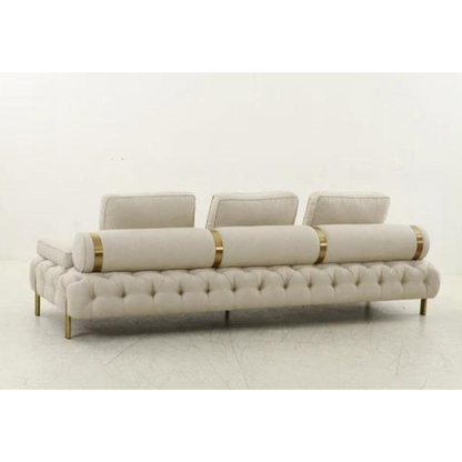 Tufting Beige 4-Seater Sofa (280cm)