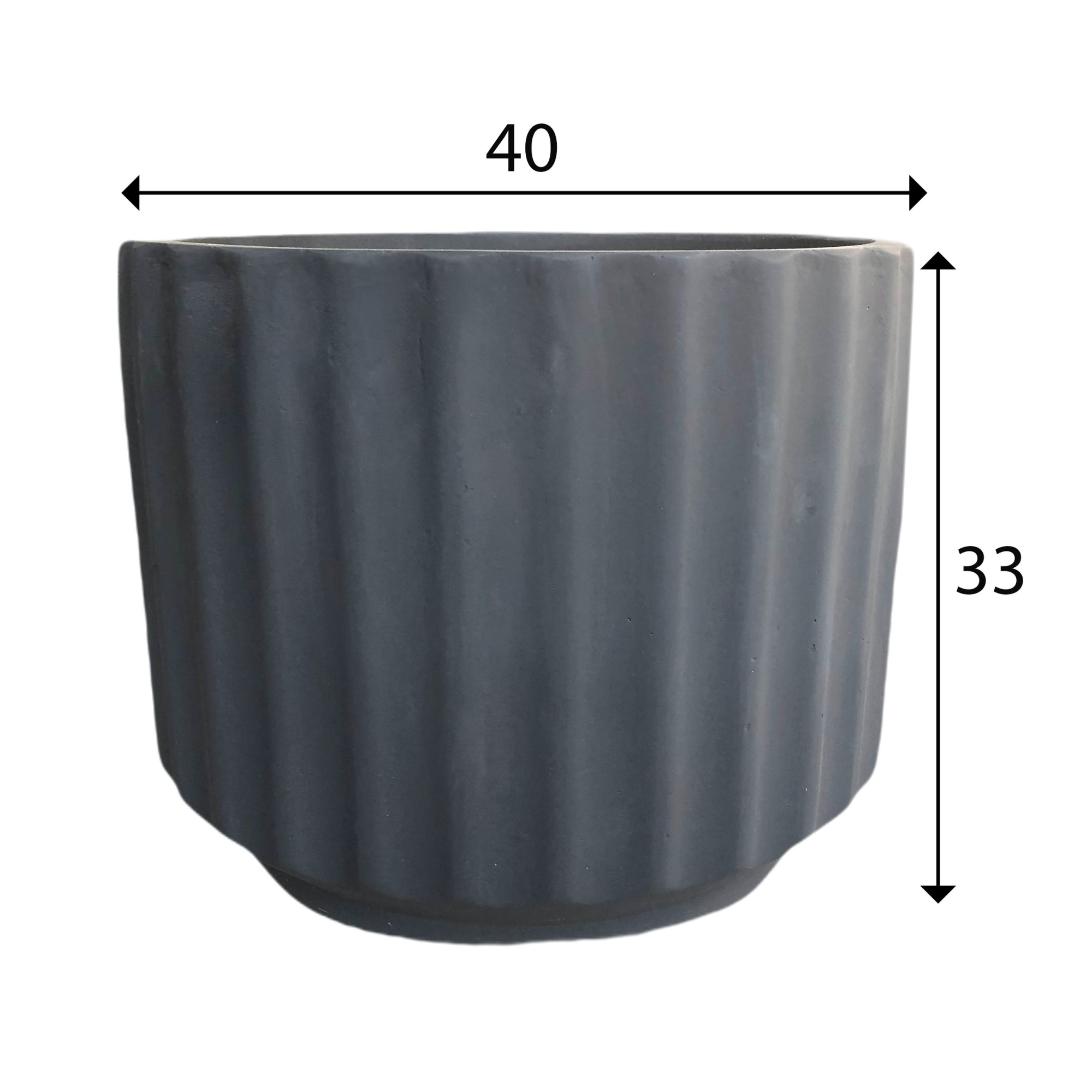 Black Wash Indoor/Outdoor Plant Pot By Roots40W*40D*33H. (8785201070401)