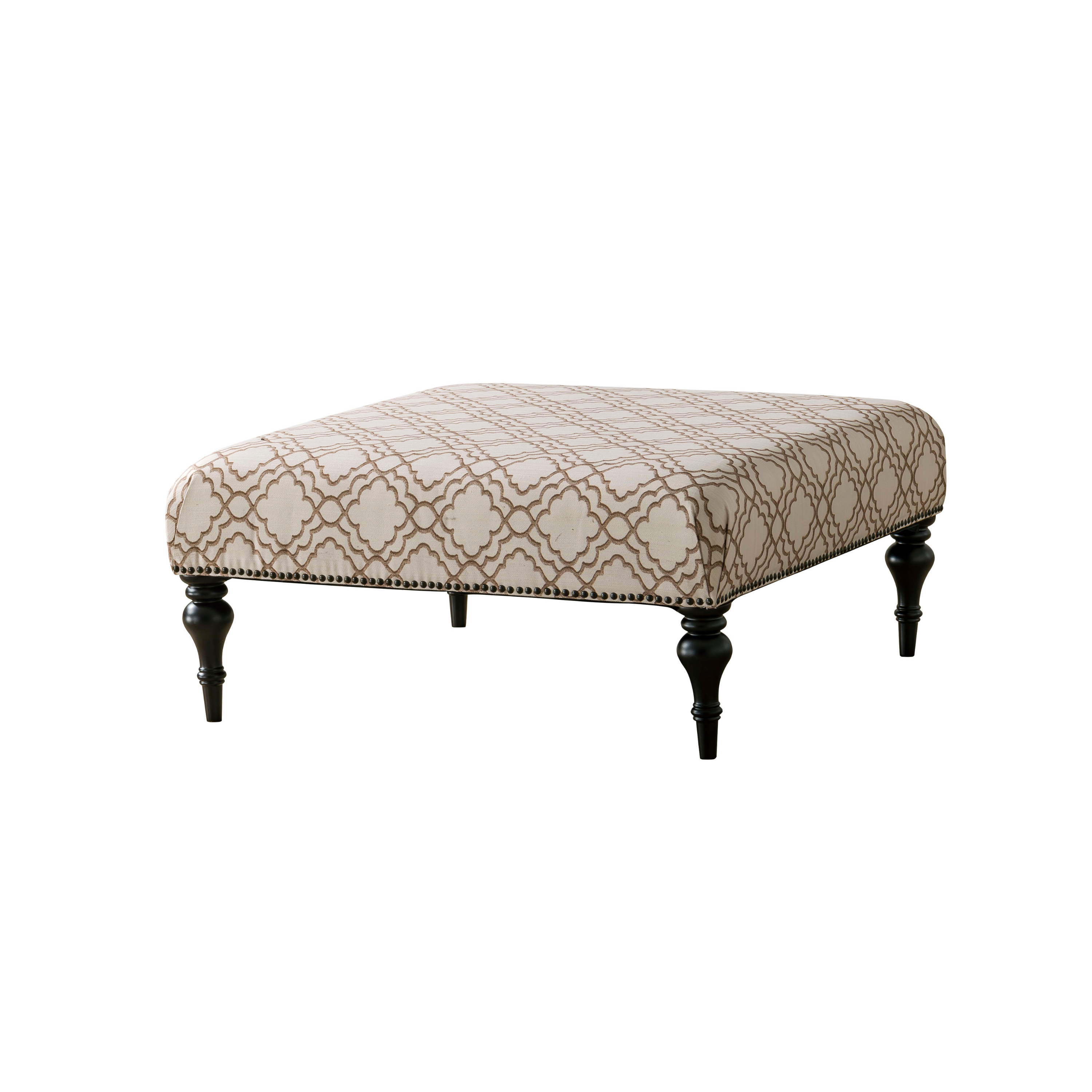 Classic Beige Patterned Ottoman