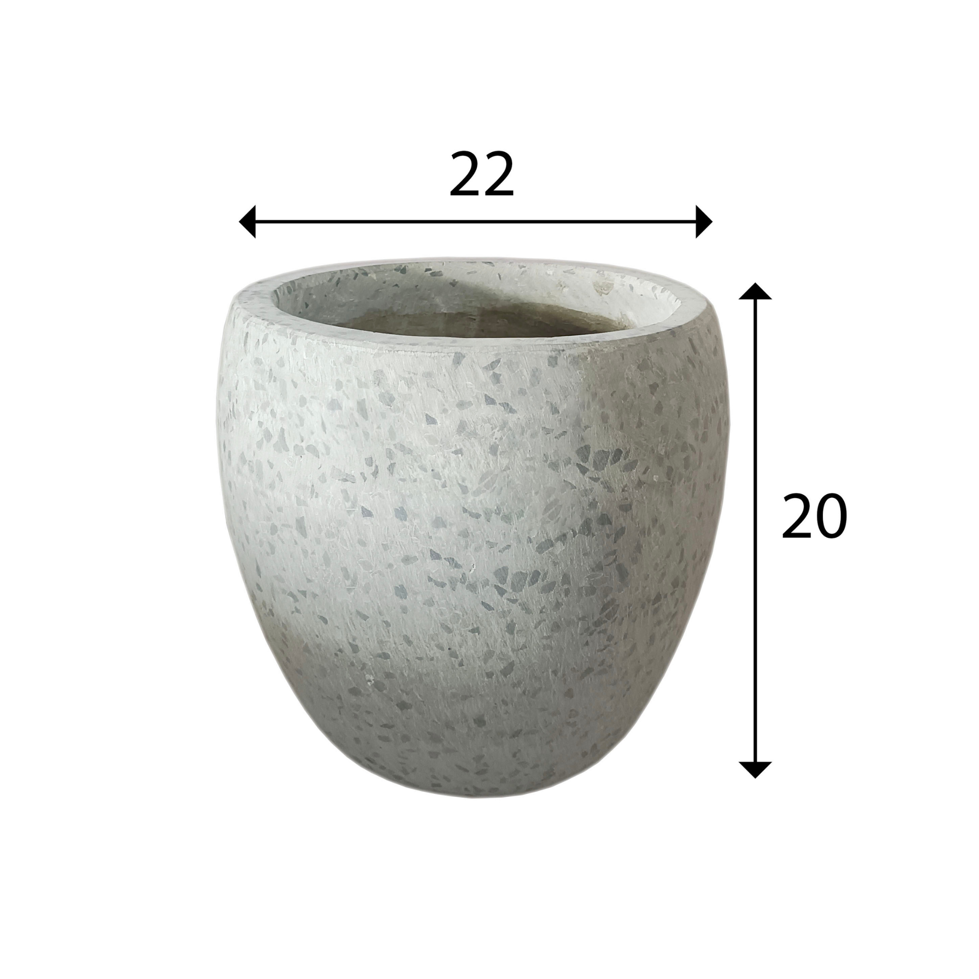 Grey Terrazzo Indoor/Outdoor Plant Pot By Roots22W*22D*20H. (8785194287425)