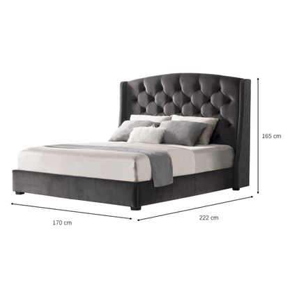 Ashy Upholstered (Queen/King) Bed