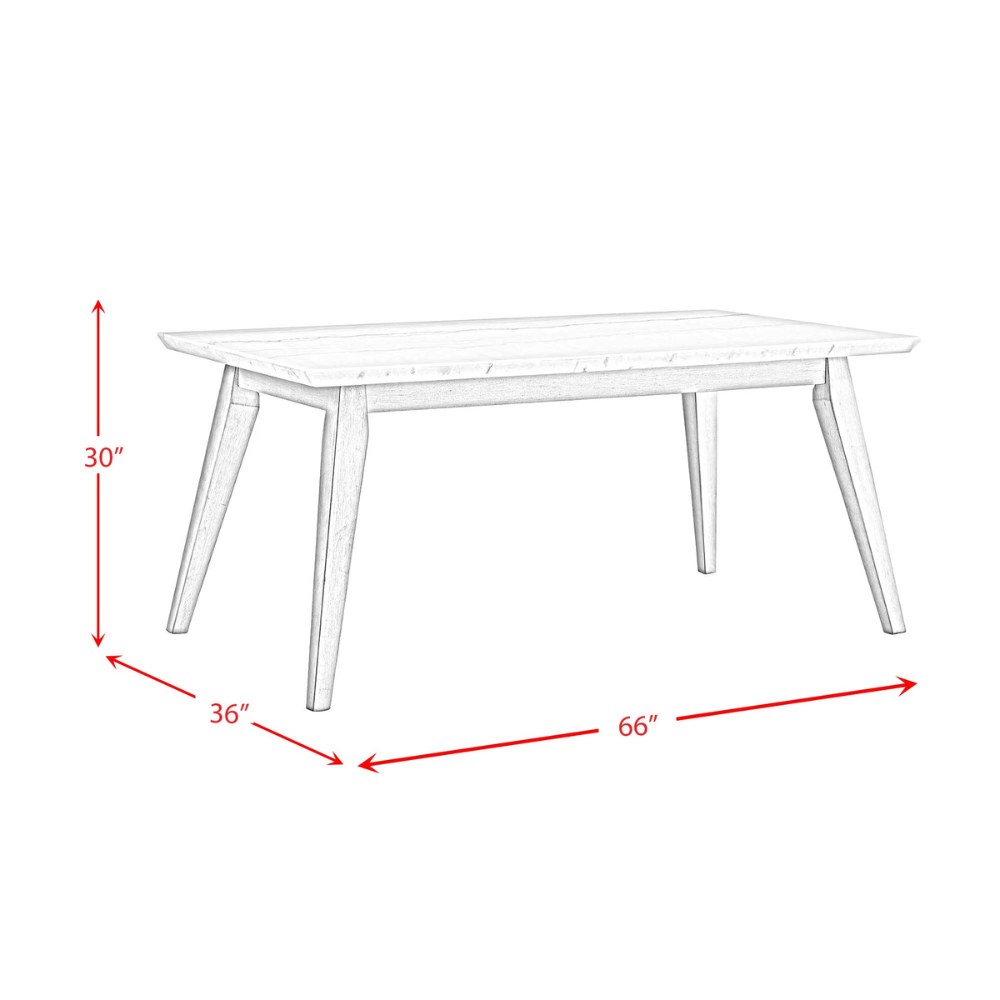 Bette Dining Table W/White Marble Top In White E (8785050566977)