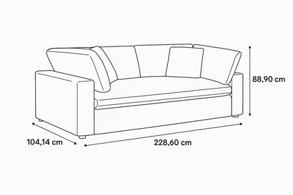 Cloud 9 Cotton Sofa (228cm)