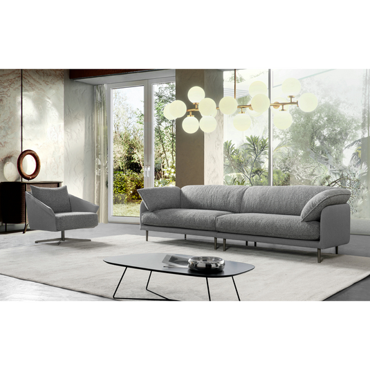 Ahad Grey Boucle 4 Seater Sofa (280cm) – roots furniture.com