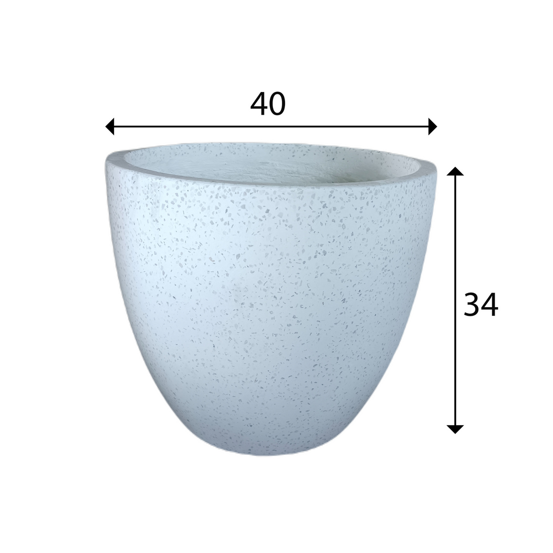 White Terrazzo Indoor/Outdoor Plant Pot By Roots40W*40D*34H.