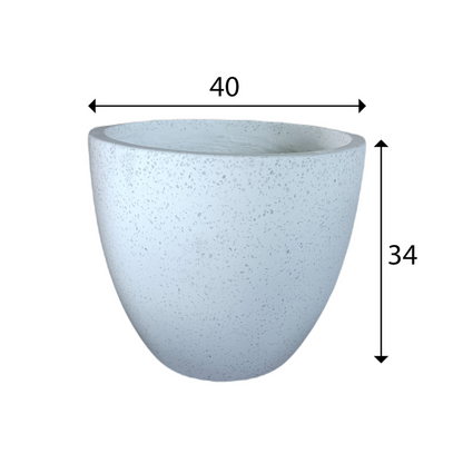 White Terrazzo Indoor/Outdoor Plant Pot By Roots40W*40D*34H.