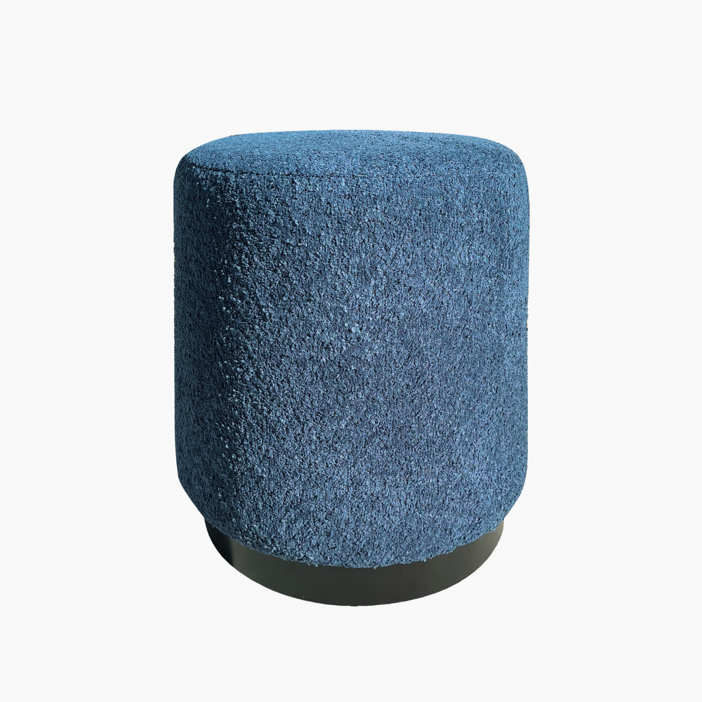 Navy Boucle Ottoman