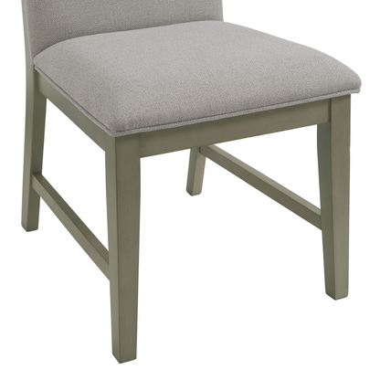 Nashville Grey Dining Table Fabric Ladder Back Side Chair (6599973929056)