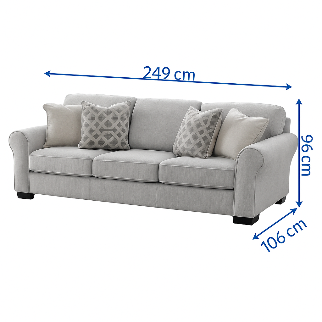 Dillon Grey Living Room Set ( Sofa + Loveseat)