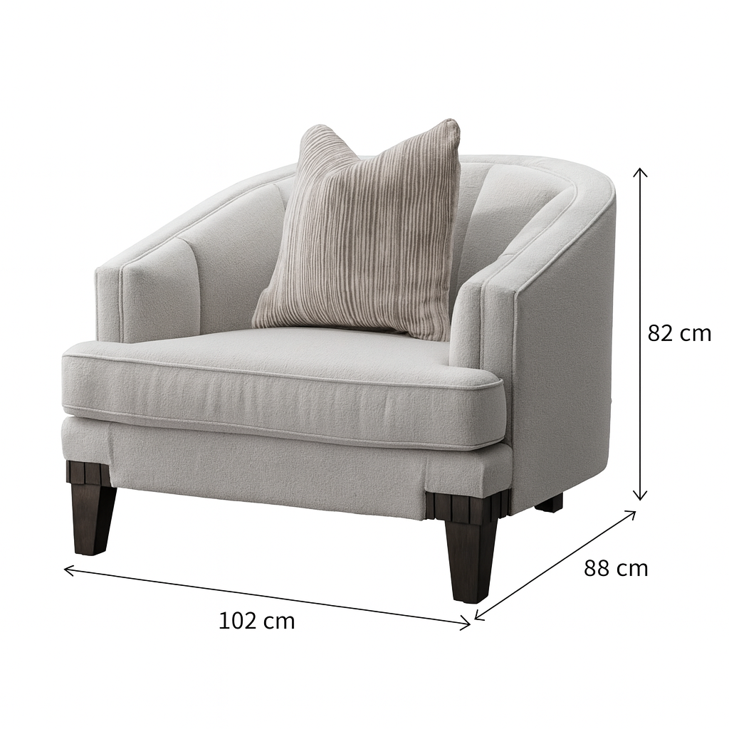 Opaline  White Velevt Chair