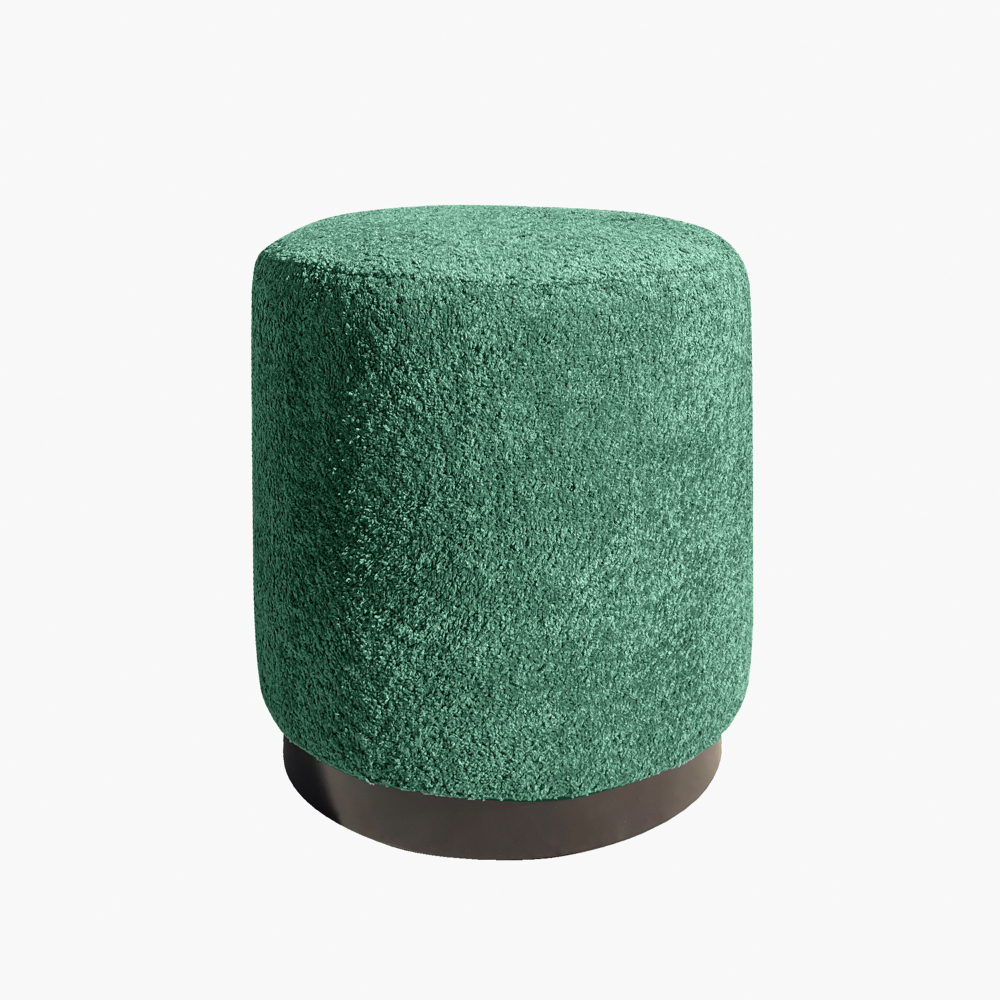 Navy Boucle Ottoman