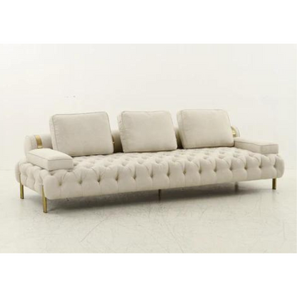 Tufting Beige 4-Seater Sofa (280cm)