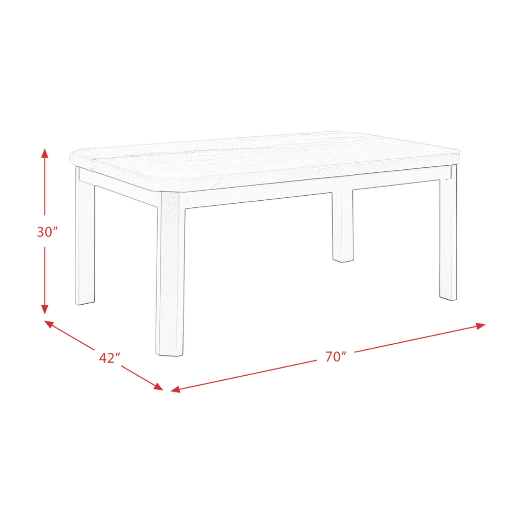 Francesca White Standard Height Dining Table (6630959218784)