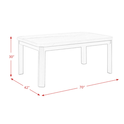 Francesca White Standard Height Dining Table (6630959218784)