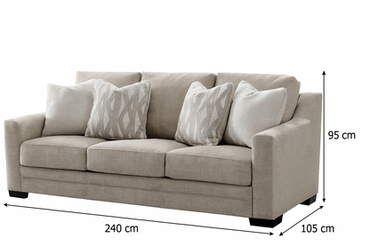 Clara Oatmeal Sofa (230cm)