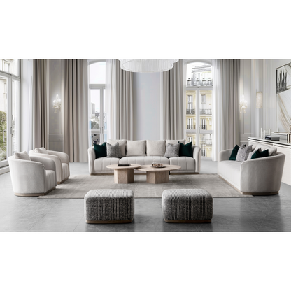 Sebastian Beige Armless Loveseat (132cm)