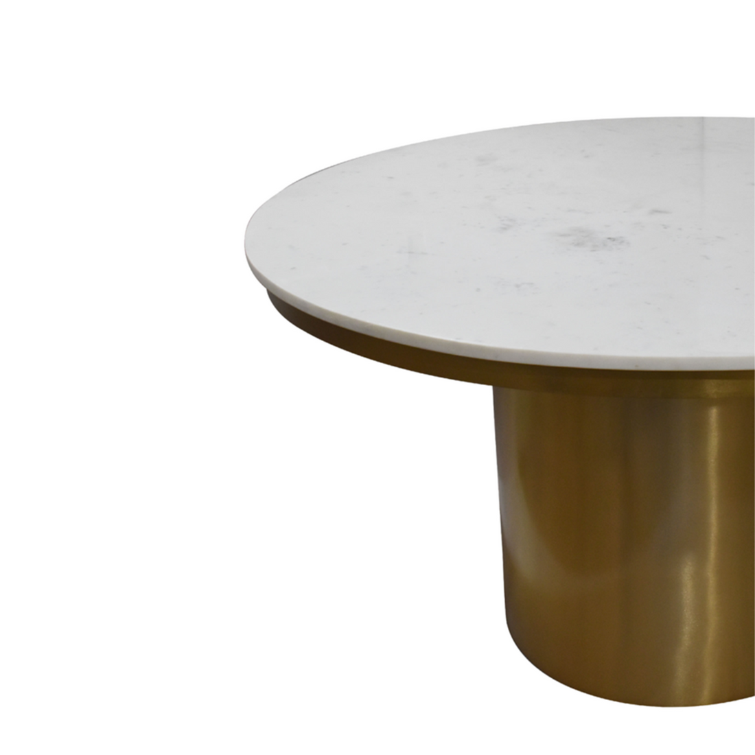 Moonstone Circular Gold Base Dining Table - 8 Person