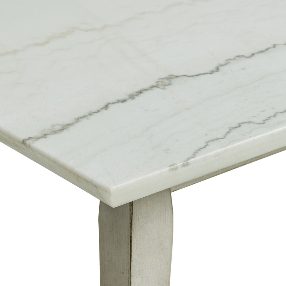 Bette Dining Table W/White Marble Top In White E (6630958235744)