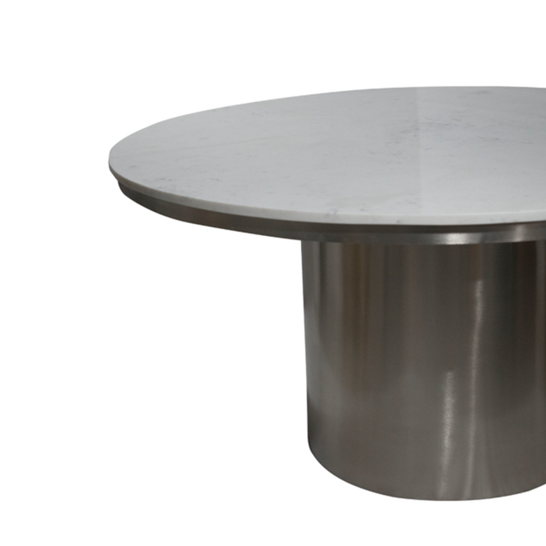 Moonstone Circular Silver Base Dining Table - 6 Person