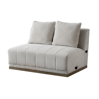 Sebastian Beige Armless Loveseat (132cm)