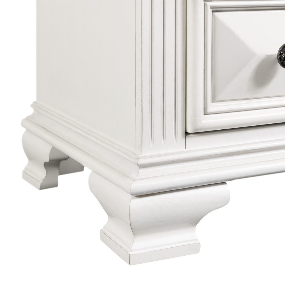 Calloway 7-Drawer Dresser w/ Mirror Set in White (8785090052417)