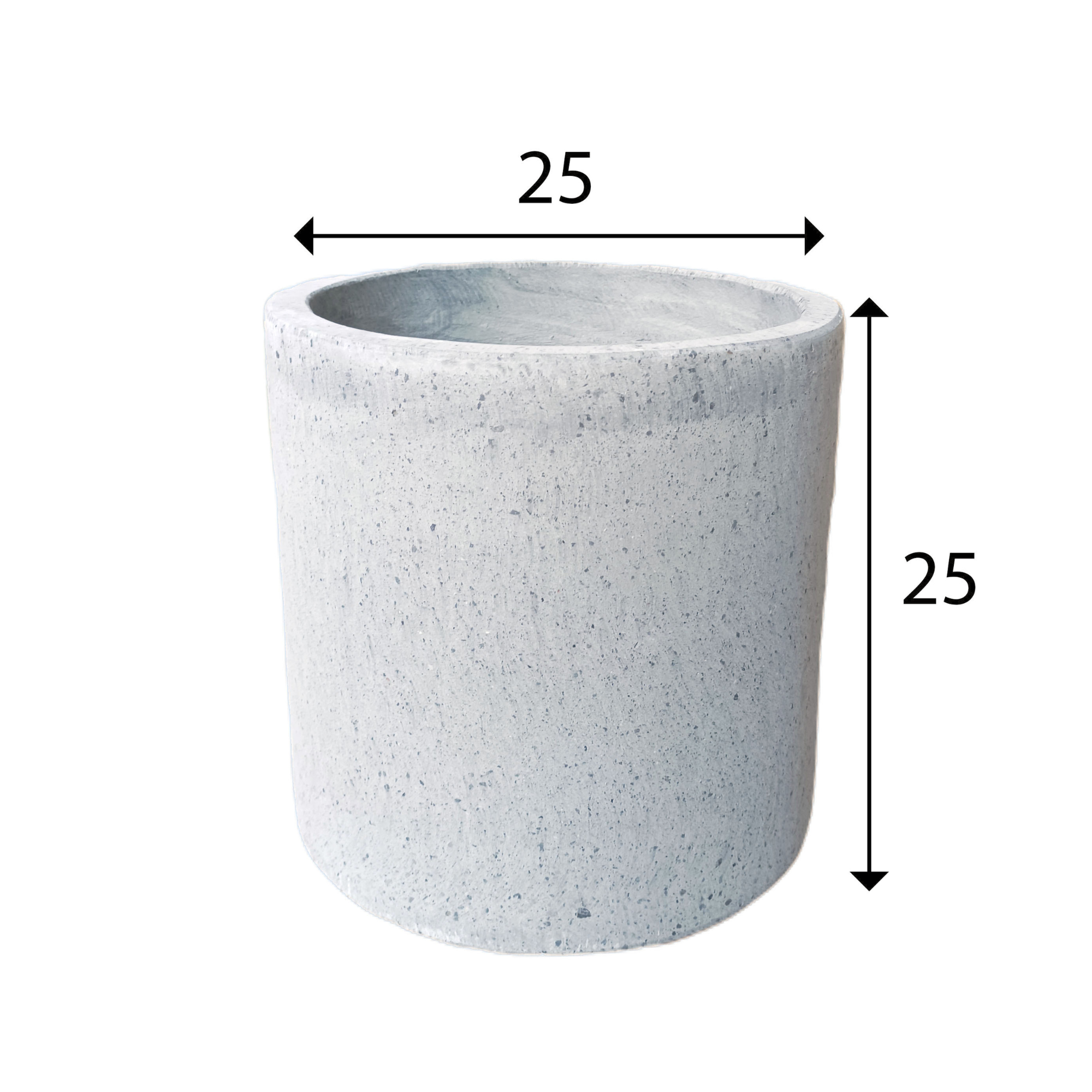Coal Grey Terrazzo Indoor/Ourdoor Plant Pot By Roots25W*25D*25H.