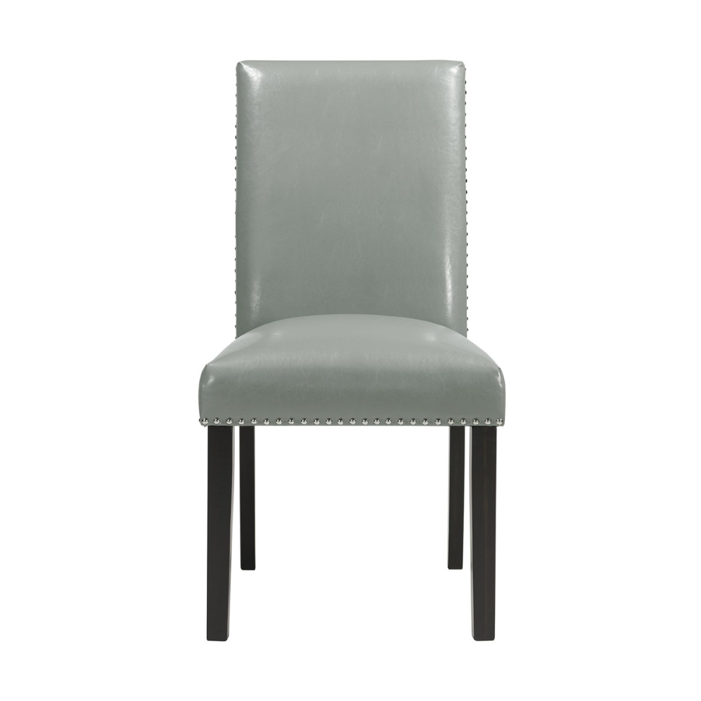 Meridian Side Chair W/Grey PU No Nailhead (2 Per Pack)