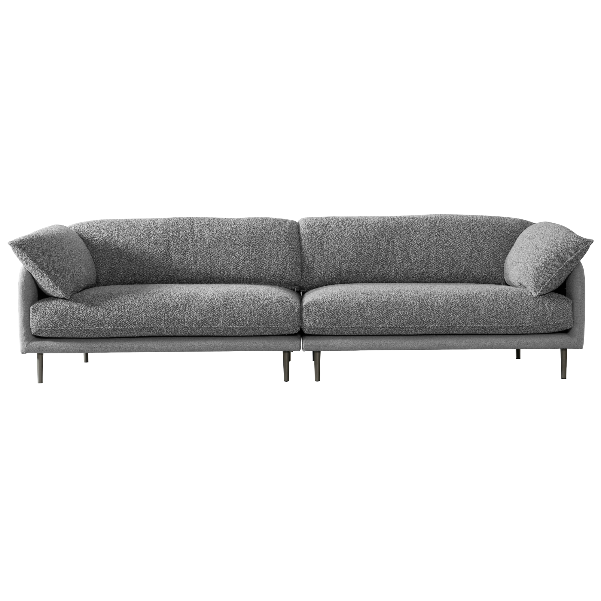 Ahad Grey Boucle 4 Seater Sofa