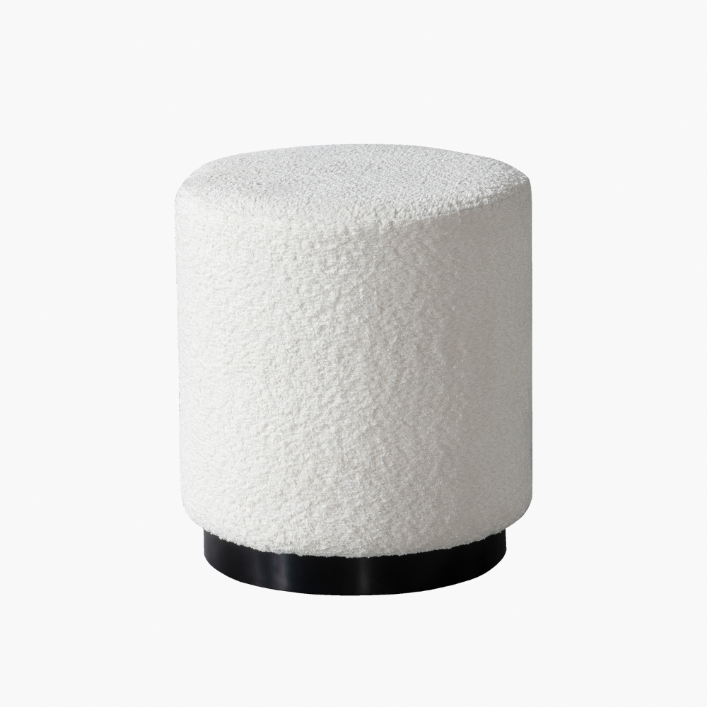 Navy Boucle Ottoman