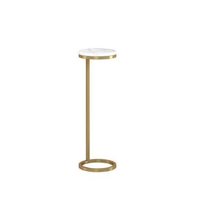 8Inch Brass Martini Round Table With Carrara Marble