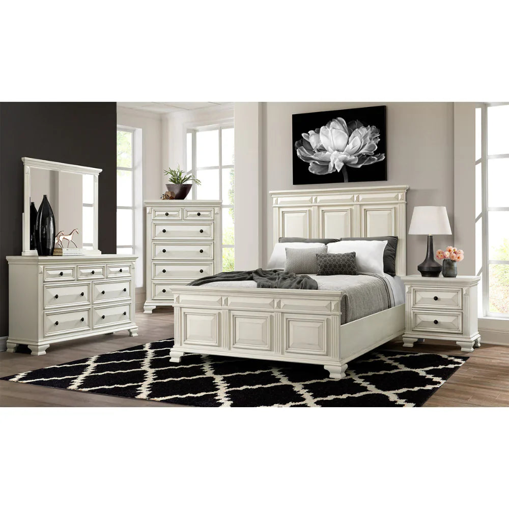 Calloway Panel Bed In White