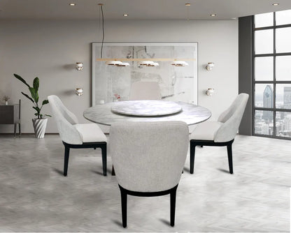 Bamboo White Marble Dining Table-4 Persons