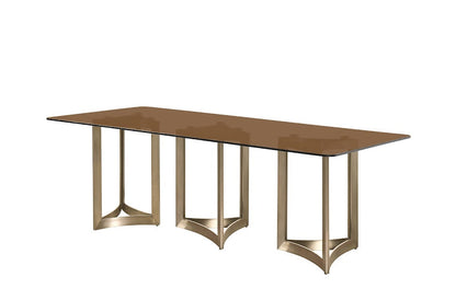 Alexa Gold Glass Dining Table